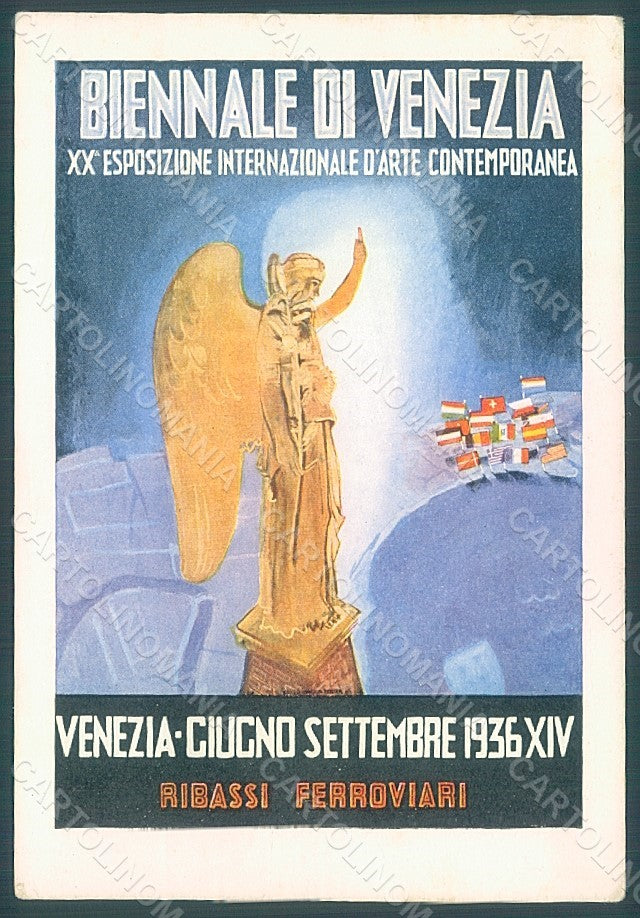 Artist Signed Venezia XX Expo 1936 Esposizione Arte FG postcard HR1982 – fronte