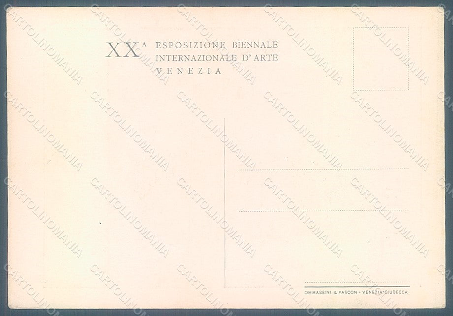 Artist Signed Venezia XX Expo 1936 Esposizione Arte FG postcard HR1982 – retro