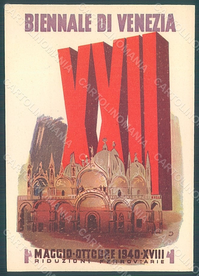Artist Signed Mondaini Venezia XXII Expo 1940 Arte Fascismo FG postcard HR1983 – fronte