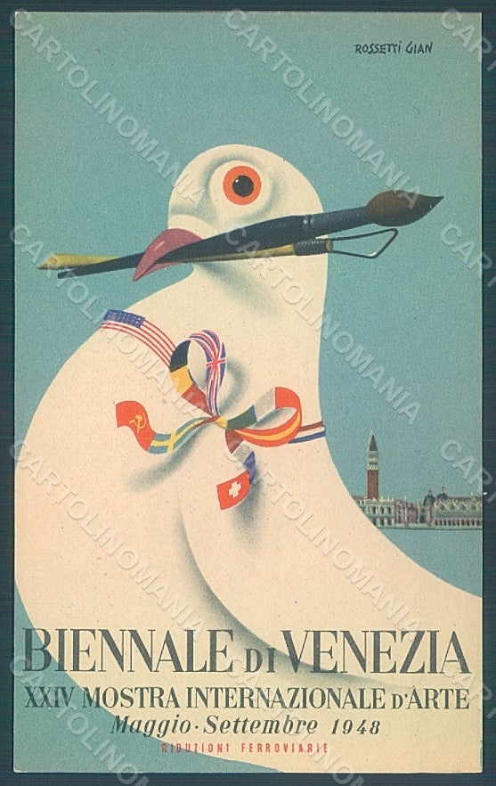 Artist Signed Rossetti Gian Venezia XXIV Expo 1948 Esposizione Arte pc HR1984 – fronte