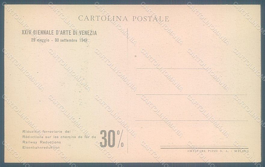 Artist Signed Rossetti Gian Venezia XXIV Expo 1948 Esposizione Arte pc HR1984 – retro
