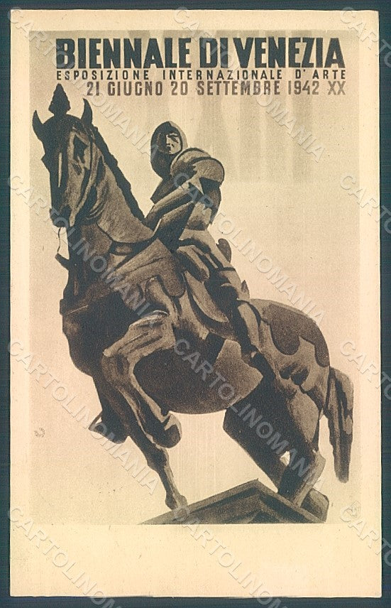 Artist Signed Mondaini Venezia XXIII Expo 1942 Esposizione Arte Horse pc HR1985 – fronte