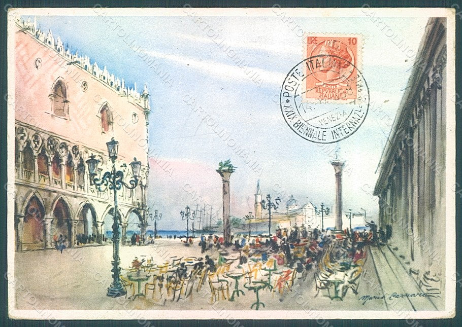 Artist Signed Carrara Venezia XXIX Expo 1958 Esposizione Arte postcard HR1987 – fronte