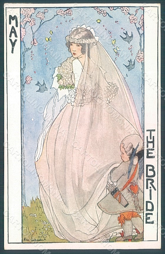 Artist Signed Rie Cramer Lady May The Bride Seasons serie 134 postcard HR1998 – fronte