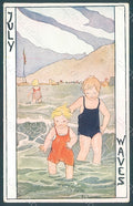 Artist Signed Rie Cramer Children July Waves Seasons serie 134 postcard HR2002 – fronte