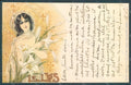 Artist Signed Abeille Lady Le Lys Art Nouveau serie 241 postcard HR2003 – fronte