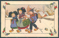 Artist Signed Hansi Children Alsace Winter CORNER CREASED postcard HR2008 – fronte