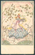 Artist Signed Koehler Mela Lady Fashion Glamour CORNERS CREASED postcard HR2011 – fronte