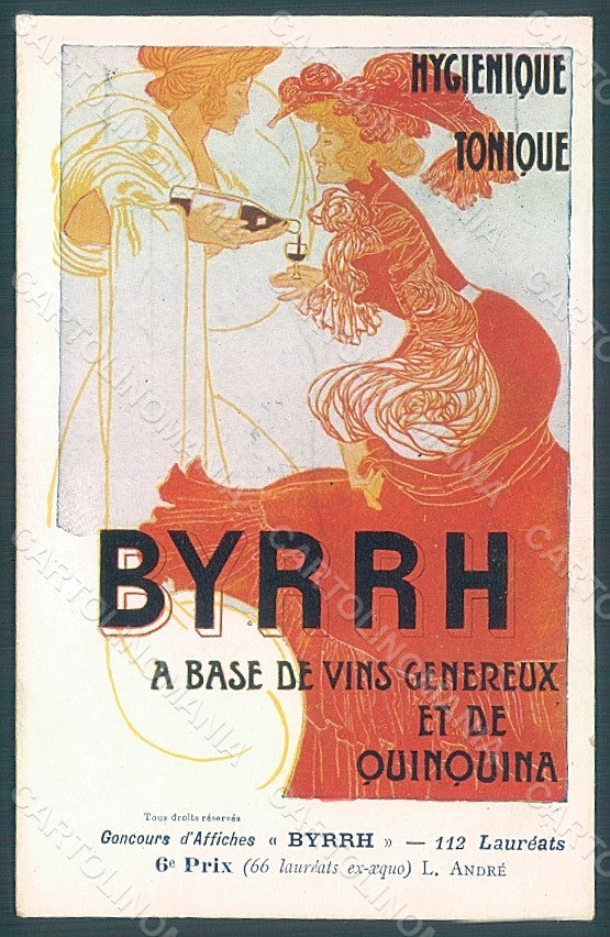 Artist Andre L. Lady Art Nouveau Byrrh Advertising RETOUCHED CORNER pc HR2015 – fronte