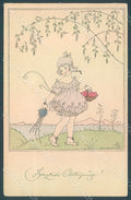 Artist Signed Koehler Mela Girl Child M.M. Vienne 1181 CORNER CREASED pc HR2024 – fronte