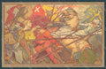 Artist Signed Dunk Men Battle Horse Flag Swisse CORNER CREASED postcard HR2027 – fronte