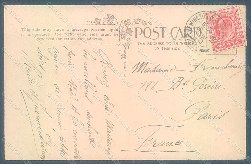 Artist Signed Parkinson E. Lady Child Christmas Faulkner 9170 postcard HR2034 – retro
