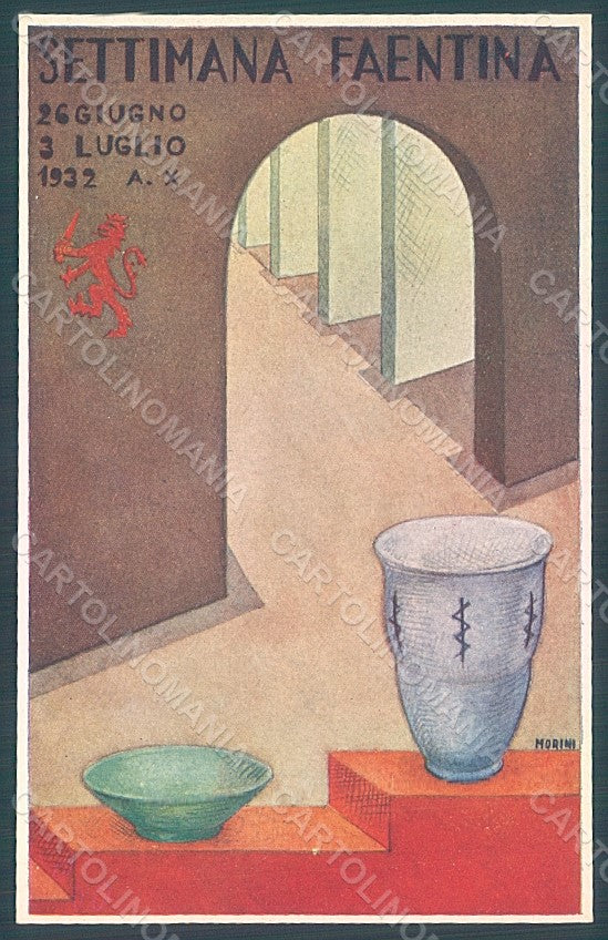 Artist Signed Morini Faenza Ceramiche Expo 1932 postcard HR2062 – fronte
