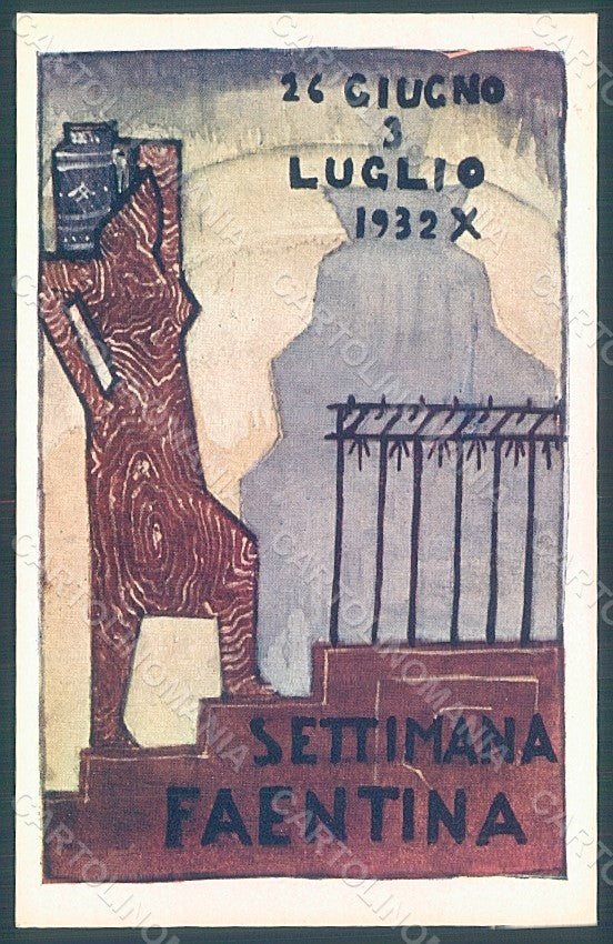 Artist Signed Faenza Ceramiche Expo 1932 postcard HR2063 – fronte