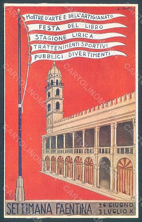 Artist Signed Morini Faenza Settimana Faentina Expo 1932 postcard HR2064 – fronte