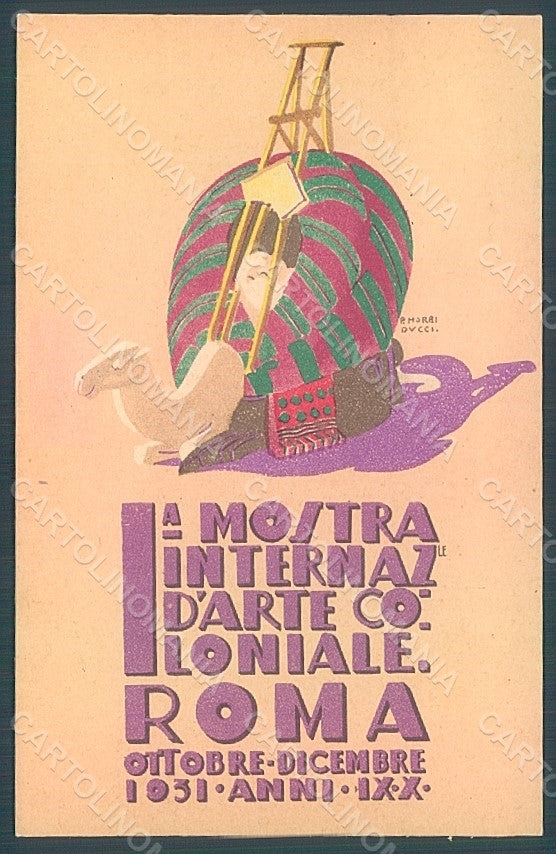 Artist Signed Morbiducci Roma Mostra Arte Coloniale 1931 postcard HR2065 – fronte