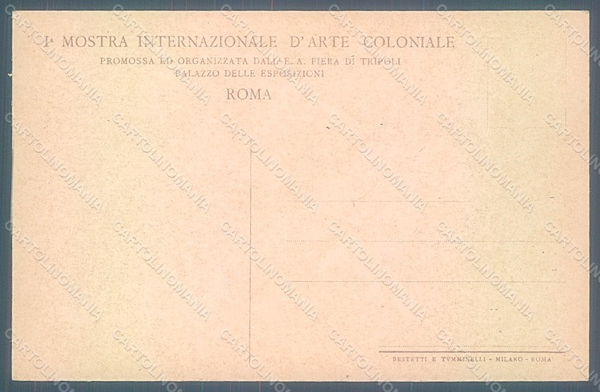 Artist Signed Morbiducci Roma Mostra Arte Coloniale 1931 postcard HR2065 – retro