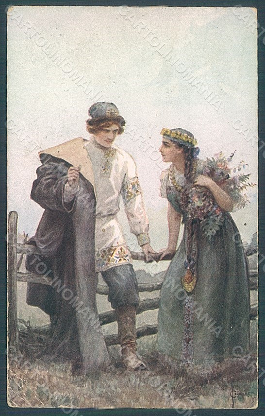 Artist Signed Solomko Romantic Couple T.S.N. 180 WRINKLES postcard HR2070 – fronte
