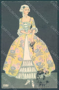 Artist Signed Koehler Lady Fashion Mode Art Nouveau BKWI 384-4 WRINKLE pc HR2071 – fronte
