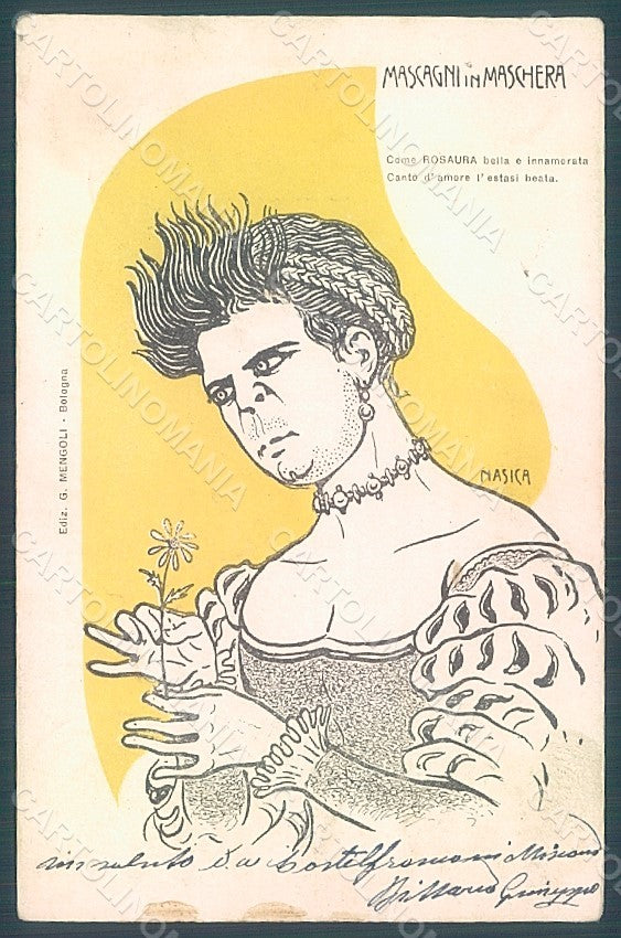 Artist Signed Nasica Mascagni Maschere Opera postcard HR2076 – fronte