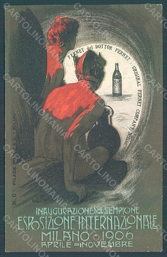 Artist Signed Metlicovitz Sempione Milano Expo 1906 Advertising Fernet pc HR2106 – fronte