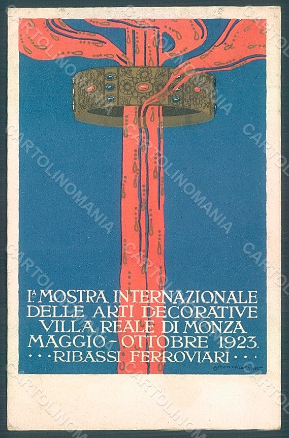 Artist Signed Scarzella Monza Expo Villa Reale postcard HR2108 – fronte