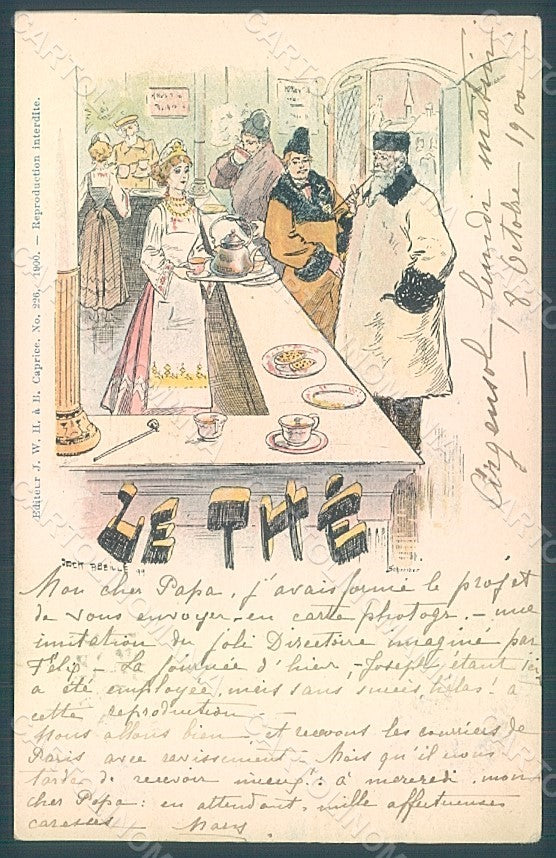 Artist Signed Abeille J. Lady Art Nouveau Le The serie 226 postcard HR2118 – fronte