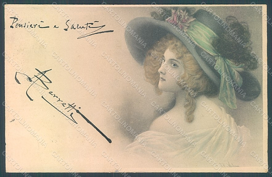 Artist Signed Wichera Glamour Fashion Lady Viennoise M.M.Vienne 112 pc HR2130 – fronte