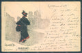 Artist Signed Lady Art Nouveau Silhouettes Parisiennes CORNER CREASES pc HR2139 – fronte