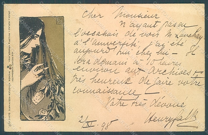 Artist Signed Kainrald Moser Art Nouveau Philipp Kramer III-6 CREASES pc HR2157 – fronte
