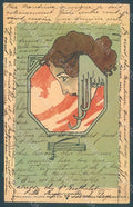Artist Signed Koloman Moser Lady Art Nouveau Philipp & Kramer s. III-4 pc HR2160 – fronte