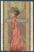 Artist Basch Arpad Lady Art Nouveau Hollandaise CORNER CREASED Relief pc HR2174 – fronte