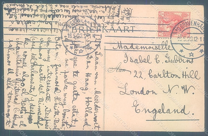 Artist Signed Berthon Royalty Koningin Wilhelmina postcard HR2185 – retro
