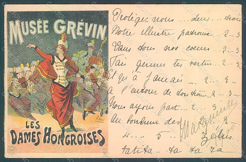 Artist Signed Cheret Cinos Les Dames Hongroises Musee Grevin postcard HR2187 – fronte
