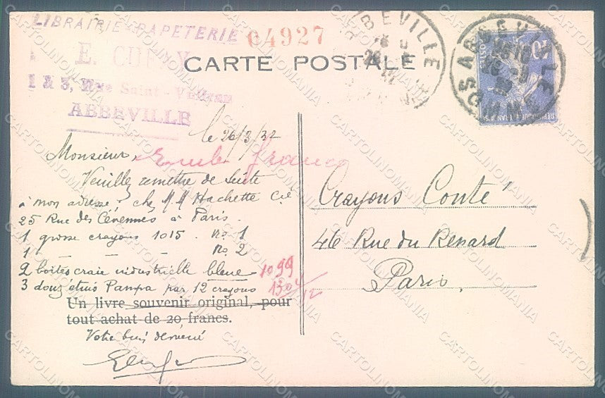 Artist Signed Colin Books Journee la Pensee Francaise Livre postcard HR2193 – retro