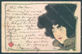 Artist Signed Jozsa Carl Lady Art Nouveau CORNER CREASES postcard HR2197 – fronte