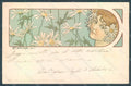 Artist Signed Docker E. Lady Art Nouveau Daisy Flowers WRINKLE postcard HR2204 – fronte