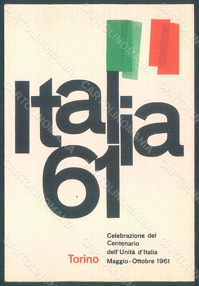 Artist Signed Torino Centenario Unità Italia Tricolore 1961 FG postcard HR2238 – fronte