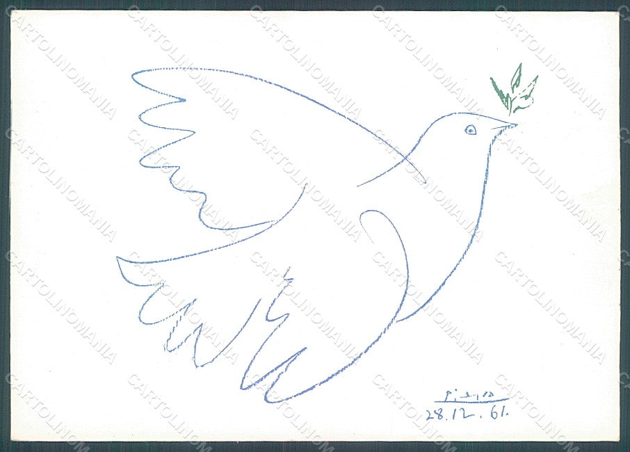 Artist Signed Picasso Colombe Bleue Dove Pax FG postcard HR2240 – fronte
