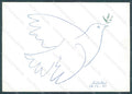 Artist Signed Picasso Colombe Bleue Dove Pax FG postcard HR2240 – fronte