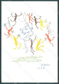 Artist Signed Picasso Ronde de la Jeunesse Dove Pax FG postcard HR2244 – fronte