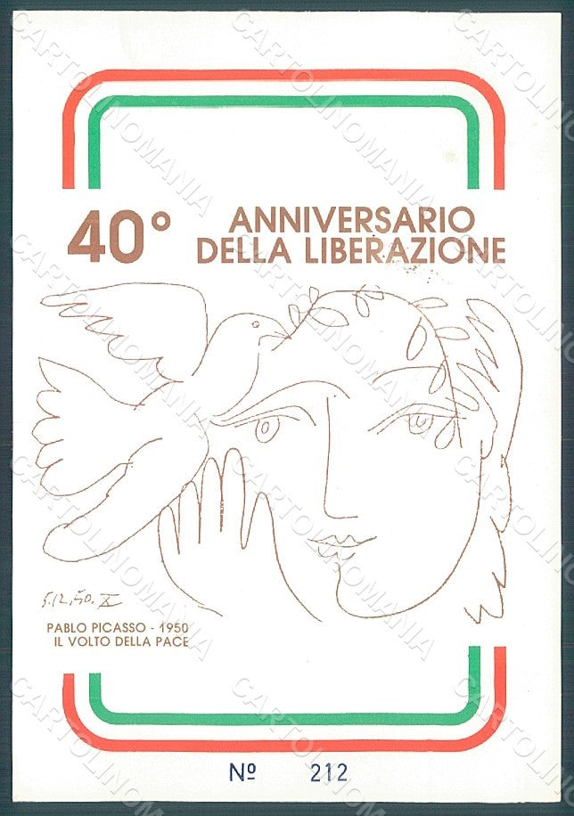 Artist Picasso Anniversario Liberazione La Resistenza Sanremo 1985 FG pc HR2246 – fronte
