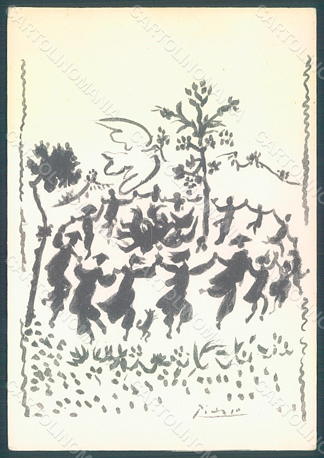 Artist Signed Picasso La Colombe de Avenir Dove Pax FG postcard HR2249 – fronte