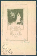 Artist Signed Koloman Moser Lady Art Nouveau Ackermann n. 89 postcard HR2253 – fronte
