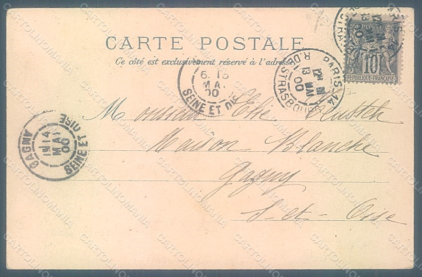 Artist Signed Christiansen Lady Art Nouveau Paris postcard HR2266 – retro