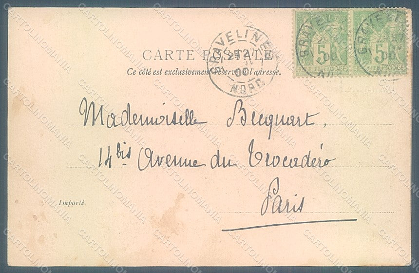 Artist Signed Meunier H. Lady Art Nouveau Aubepine Esperance WRINKLE pc HR2283 – retro