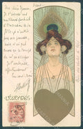 Artist Signed Kirchner Raphael Lady Legendes E.6 WRINKLE postcard HR2296 – fronte
