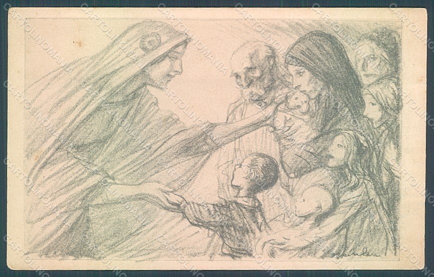 Artist Signed Steinlen Lady French National Rescue Day postcard HR2308 – fronte