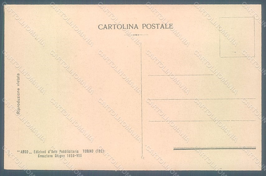 Artist Signed Diulgheroff Canavese Gran Paradiso Italian Tourism Map pc HR2322 – retro