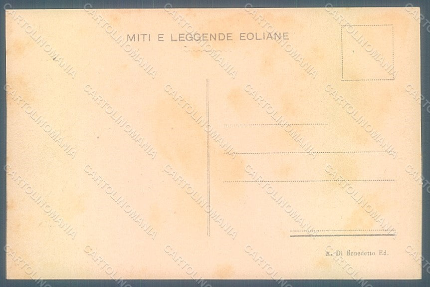 Artist Signed Giorno Fausto Myths Futurism Eolo Horse Volcano postcard HR2329 – retro